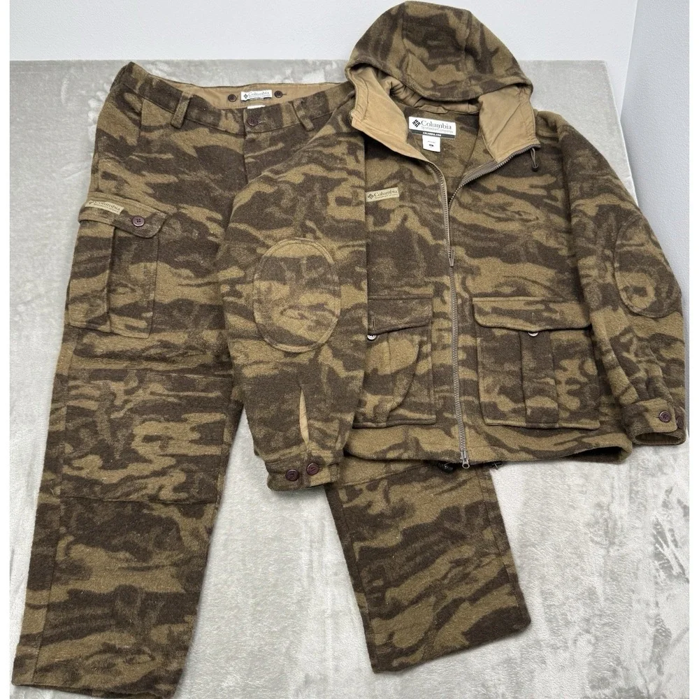 Vintage Columbia Gallatin Range Hunting Set Mens Large Jacket 38 Pants Wool Y2K